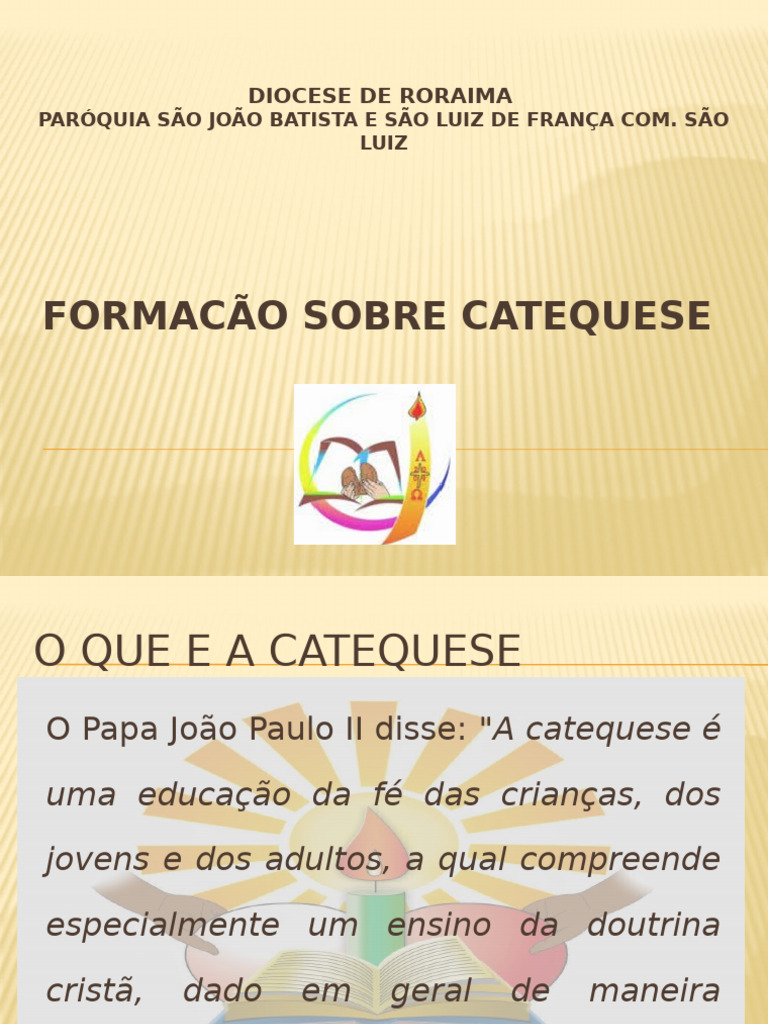 Formacão Sobre Catequese | PDF | Catecismo | Jesus