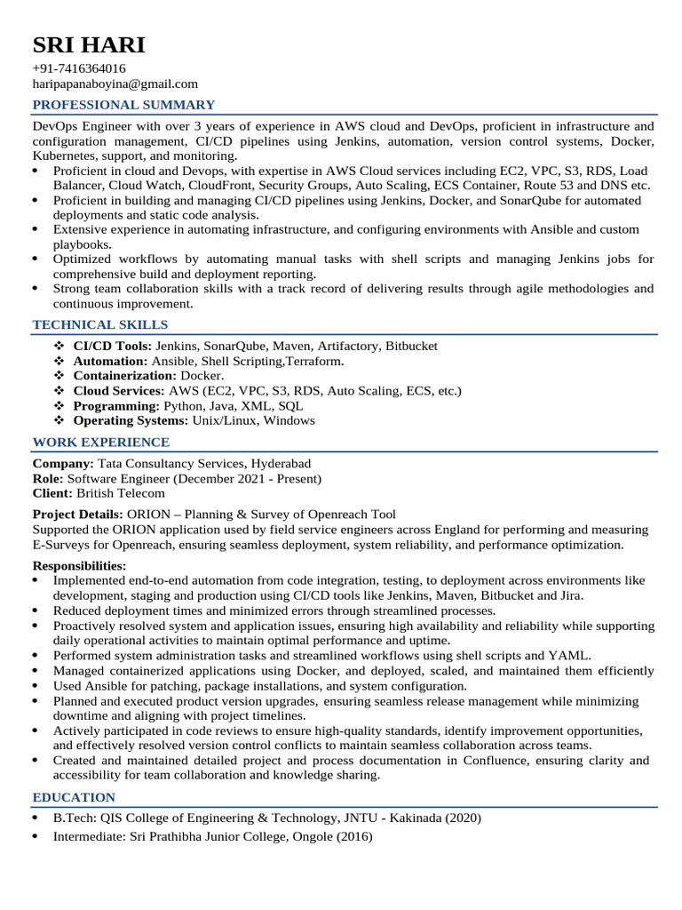 DevOps Engineer with AWS Expertise | PDF | Cloud Computing | Computing