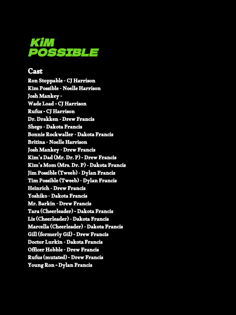 Kim Possible: Crush on Josh Mankey | PDF