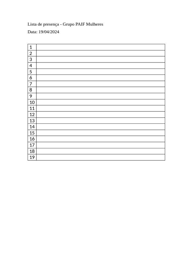 Lista de Presença | PDF