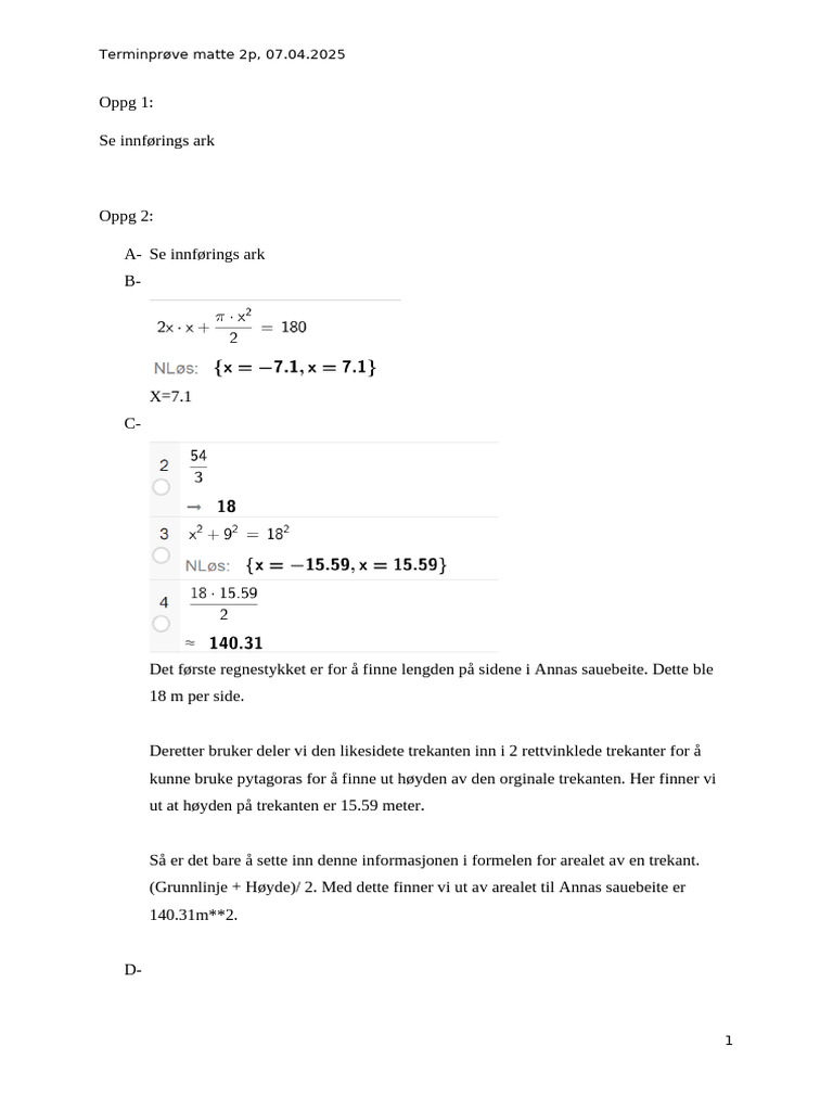 Matte Tentamen 07.04.25 | PDF