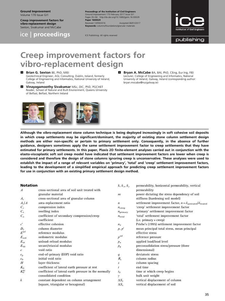 Creep Factors in Vibro-Replacement Design | PDF | Creep (Deformation ...