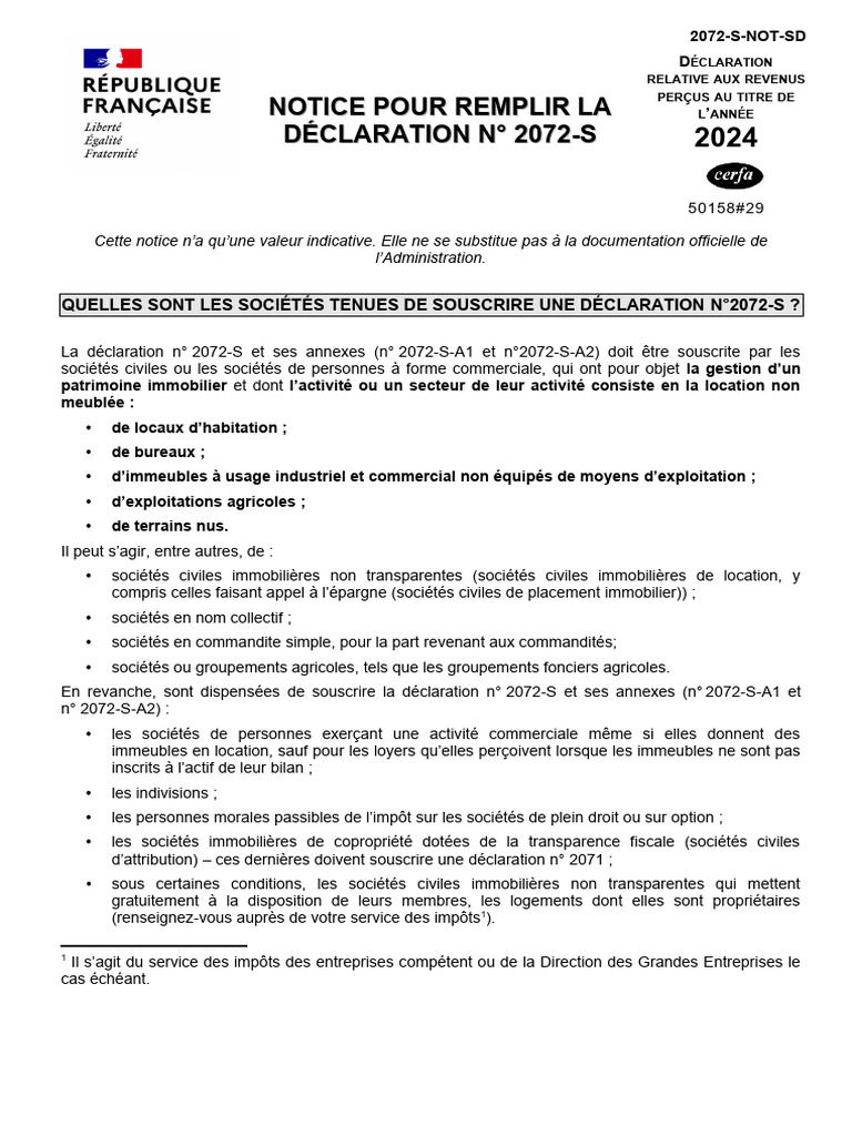 Remplir la déclaration 2072-S en 2024 | PDF | Impôts | Assurance