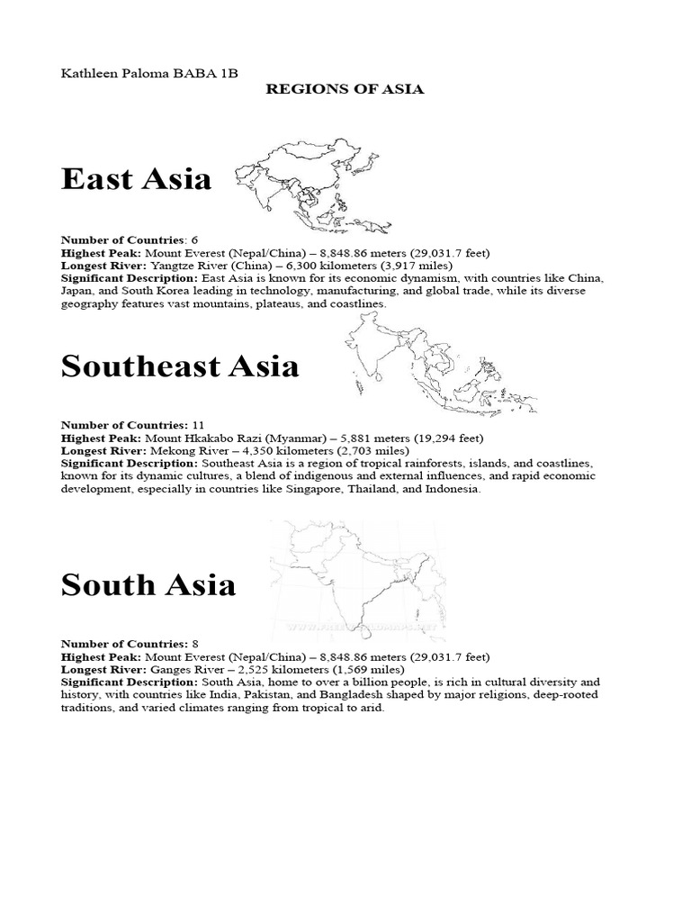 Overview of Asia's Regions and Features | PDF | Asia | Central Asia
