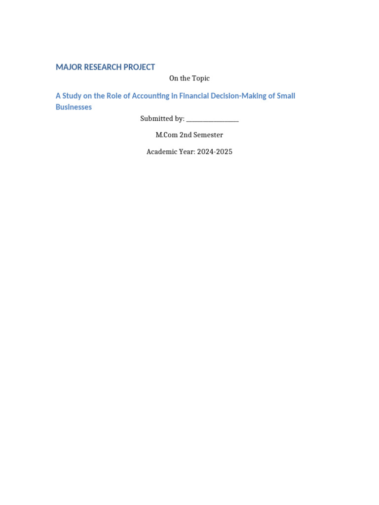 Accounting's Impact on Small Business Decisions | PDF | Accounting