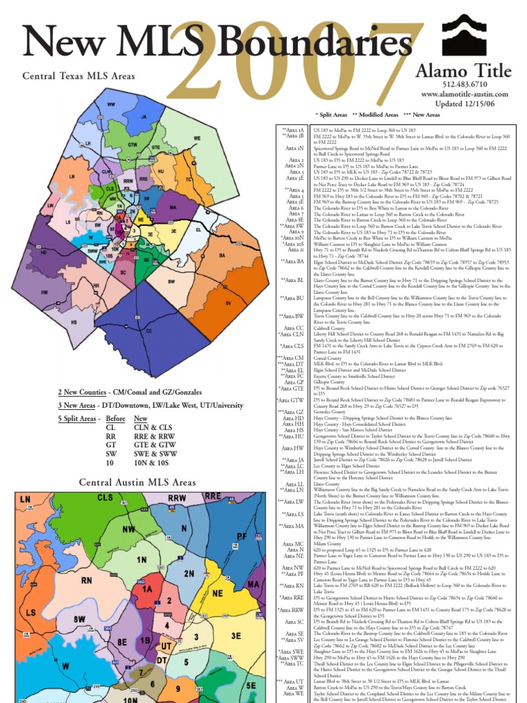 Central Texas MLS Area Boundaries | PDF | Leisure