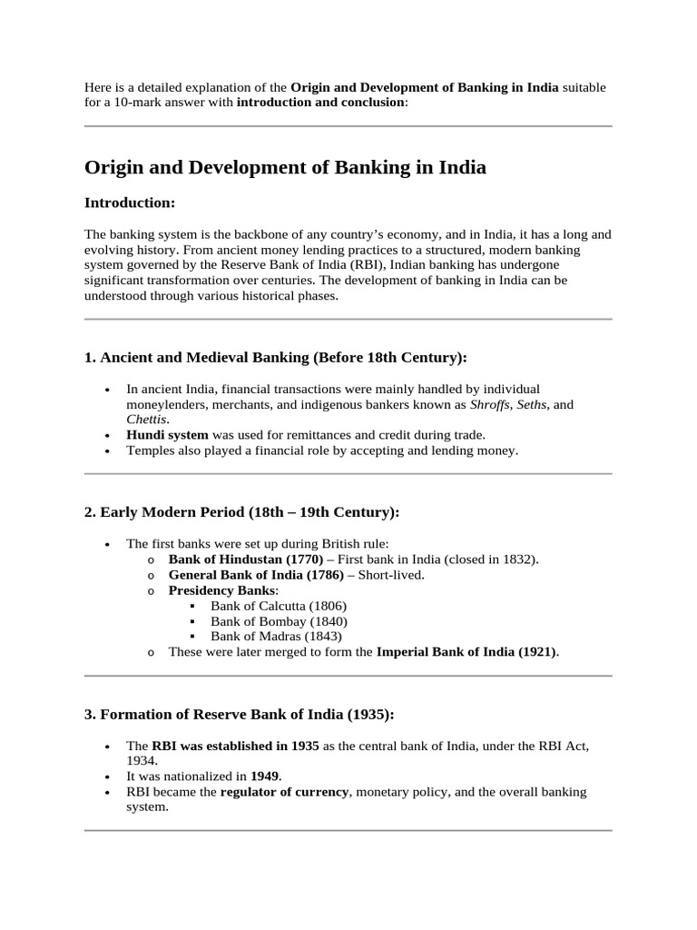 Evolution of Banking in India | PDF | Banks | Reserve Bank Of India