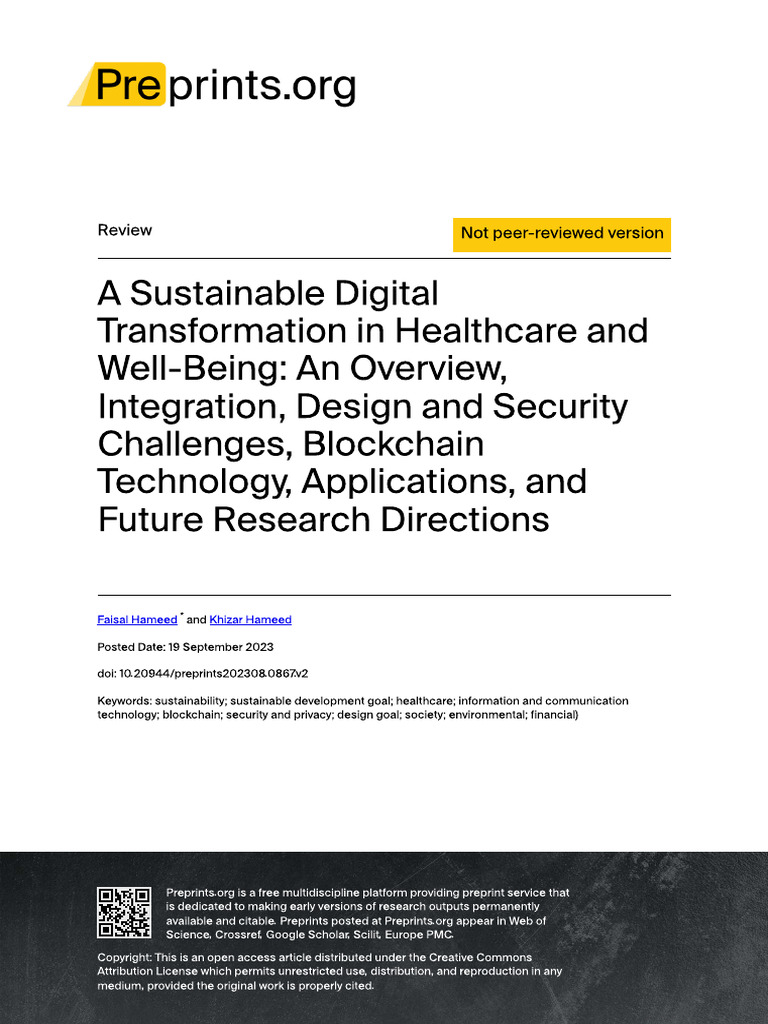 A Sustainable Digital Transformation in Healthcare | PDF | Internet Of ...