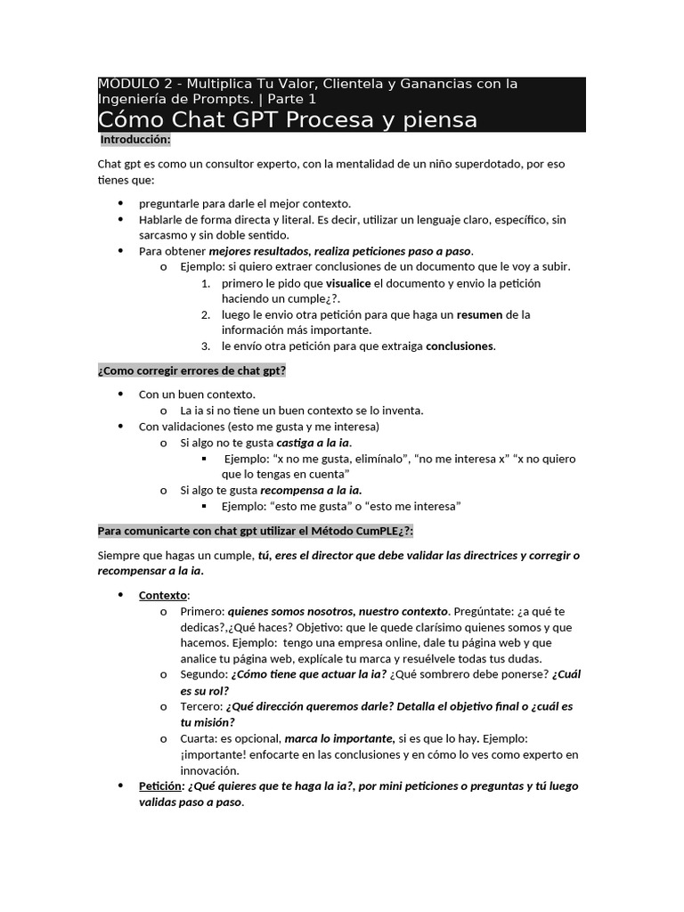 Cómo Chat GPT Procesa y Piensa | PDF