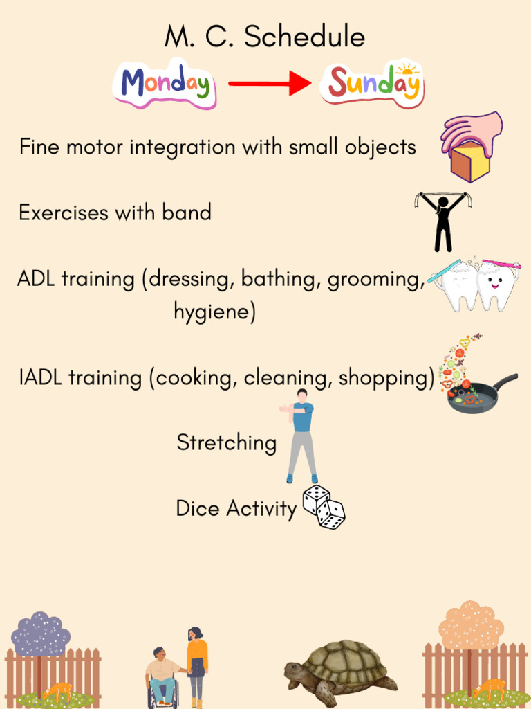 MC Schedule for Fine Motor Skills | PDF