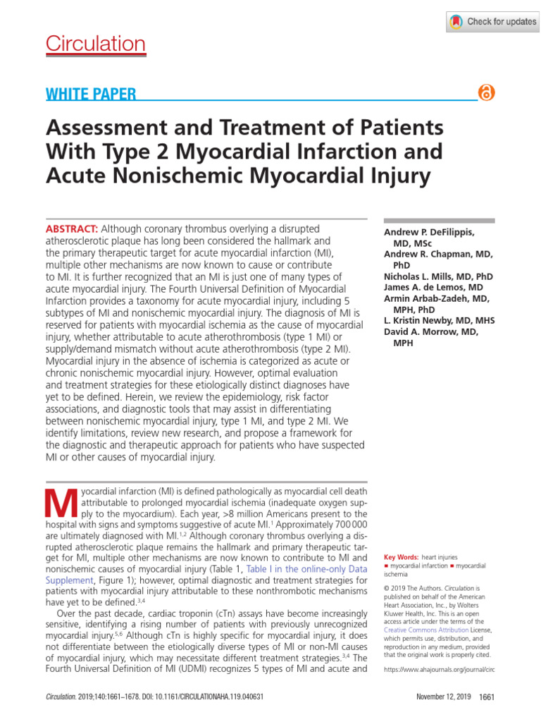 Type 2 Myocardial Infarction Insights | PDF | Myocardial Infarction ...