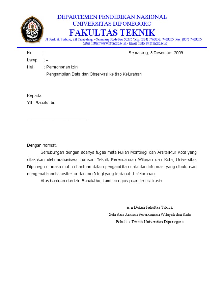 Contoh Surat Survey Contoh Surat Survey
