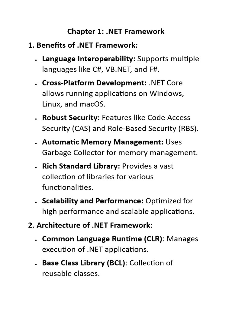 C# Programming and .NET Framework Overview | PDF | C Sharp (Programming ...