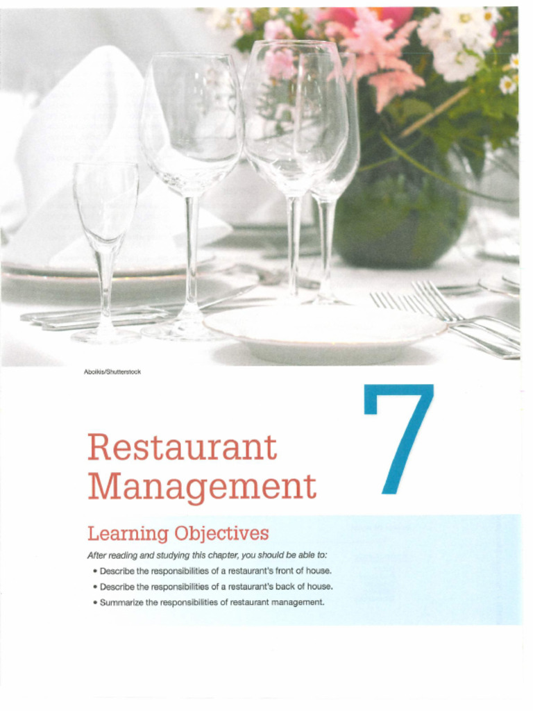 Chapter+7+-+Restaurant+Management | PDF