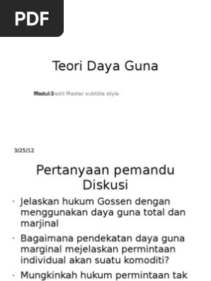 Teori Daya Guna