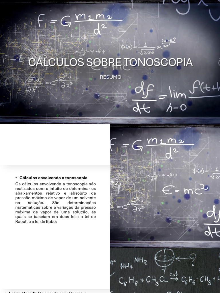 Cálculos de Tonoscopia e Lei de Raoult | PDF