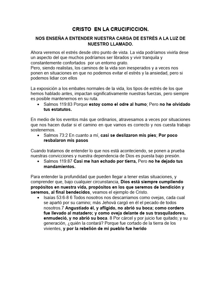 Estrés y fe: Lecciones de Cristo | PDF | Dios | Creencia religiosa y ...