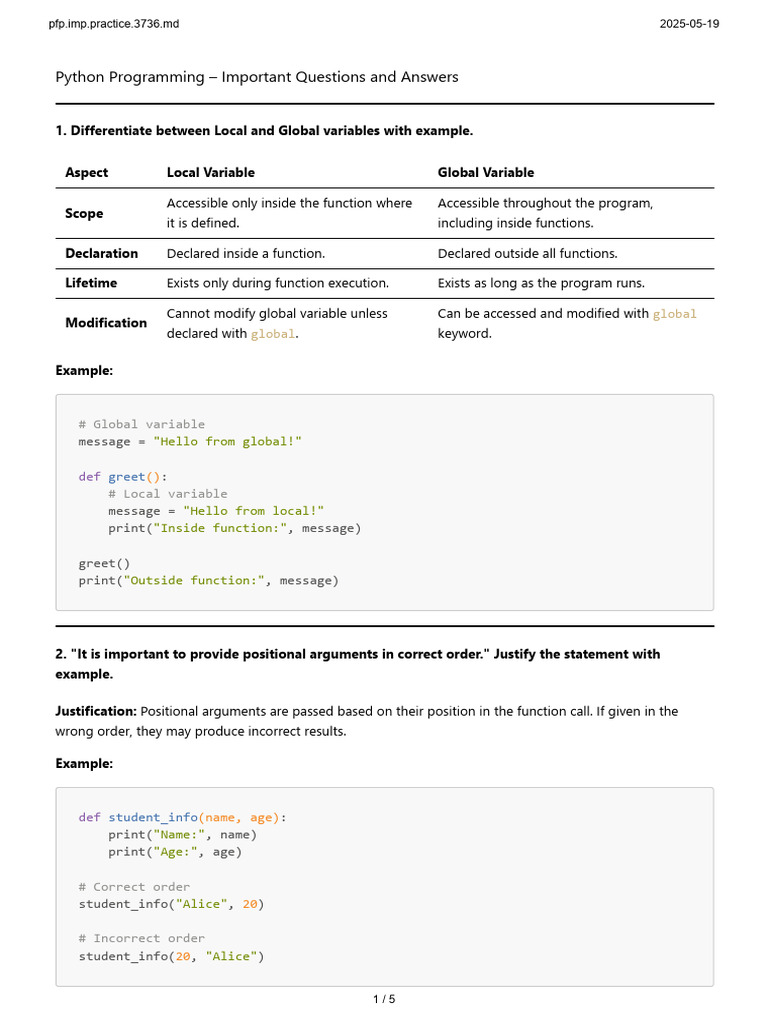 PFP - Imp.practice Question | PDF | Constructor (Object Oriented ...