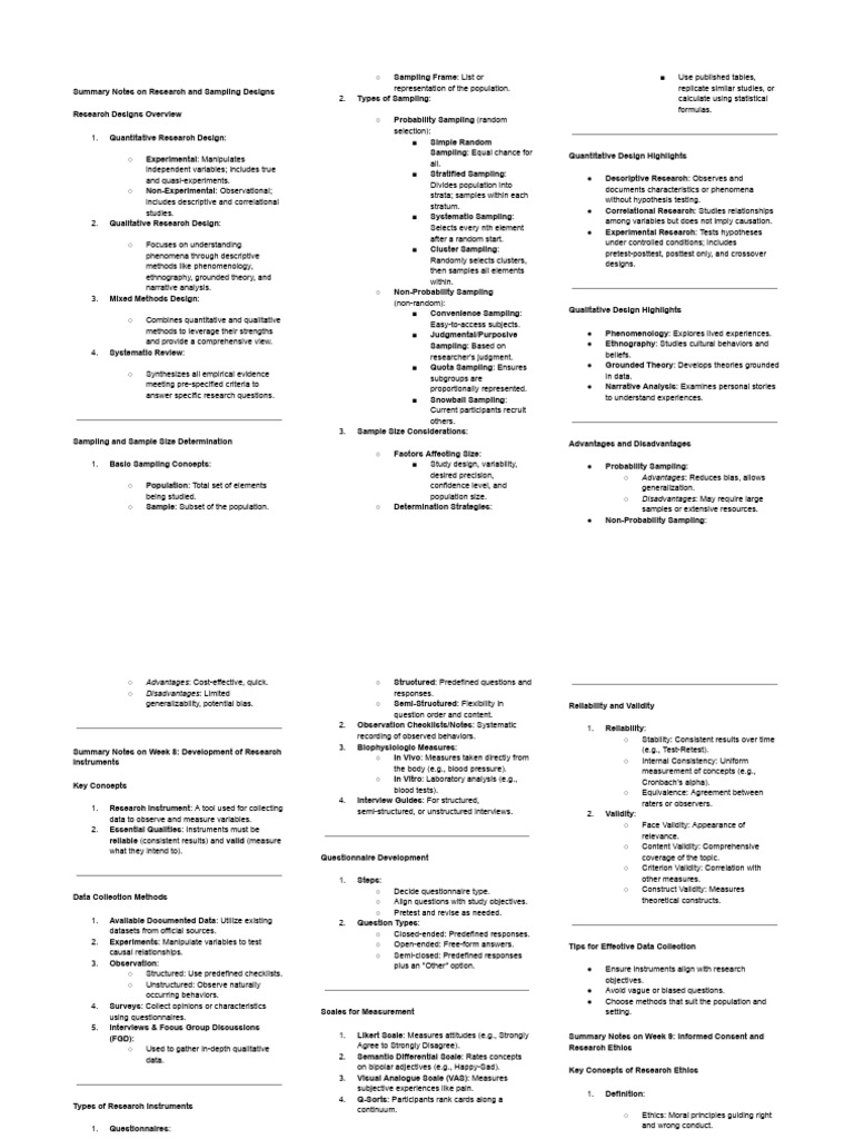 Research Designs and Sampling Methods | PDF | Sampling (Statistics ...