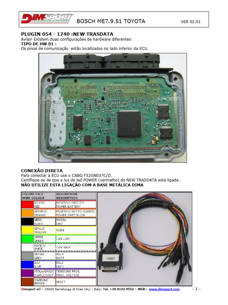 Conexões ECU Bosch ME7.9.51 Toyota | PDF