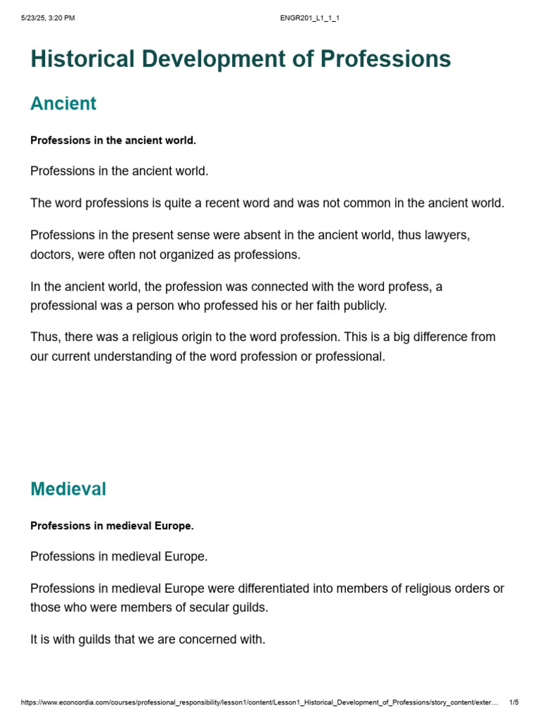 Evolution of Professions Through History | PDF | Guild | Employment