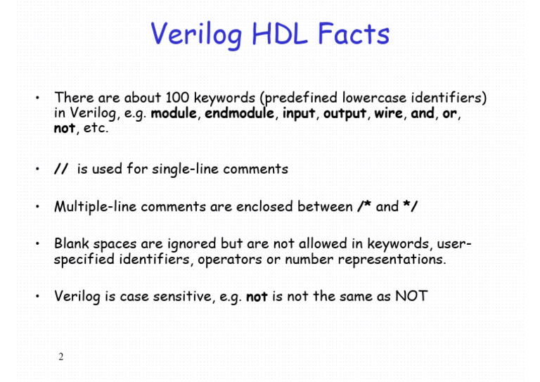 Verilog 1 | PDF