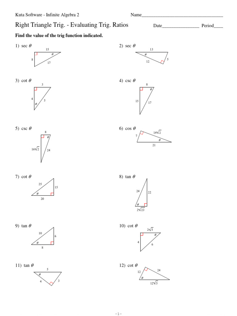 Unit7 review | PDF | Trigonometry | Triangle Geometry