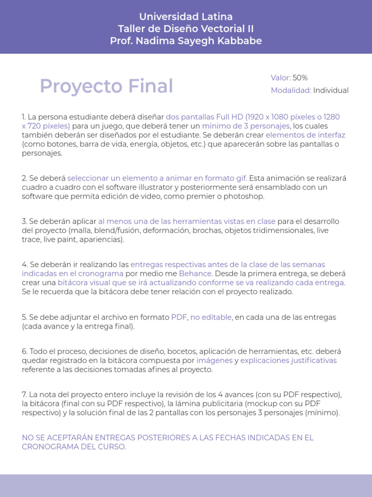 Guía Del Proyecto Final | PDF | Blog | Diseño