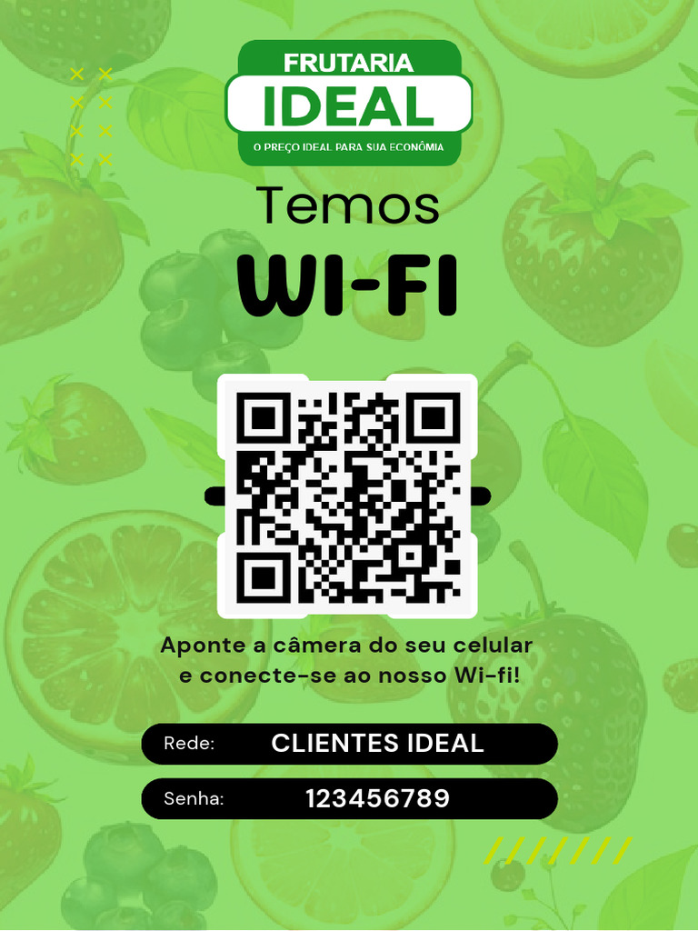 Cartaz Simples Com QR Code para Conectar Ao Wifi-1 | PDF