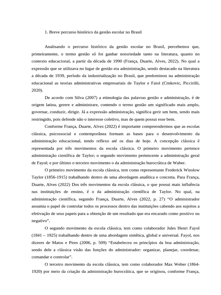 História da Gestão Escolar no Brasil | PDF | Max Weber | Burocracia