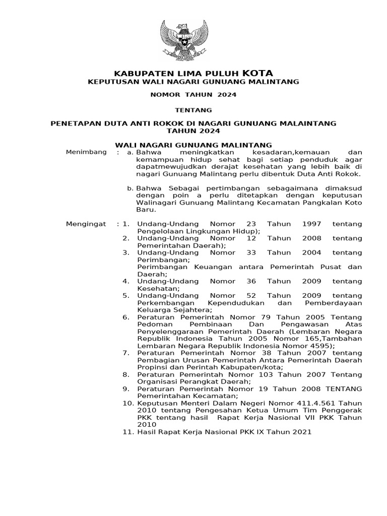 Penetapan Duta Anti Rokok 2024 | PDF