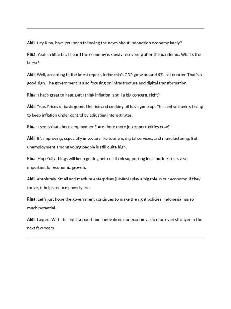 Professional Conversation 3 | PDF | Inflation | Unemployment