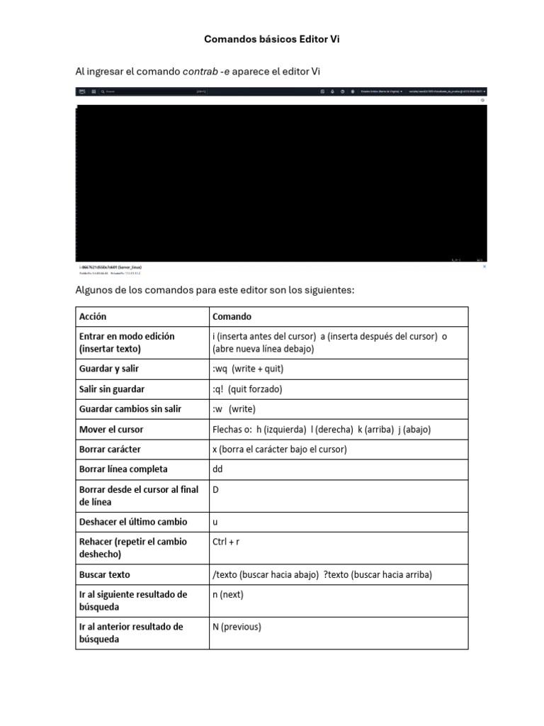 Comandos Básicos del Editor Vi | PDF
