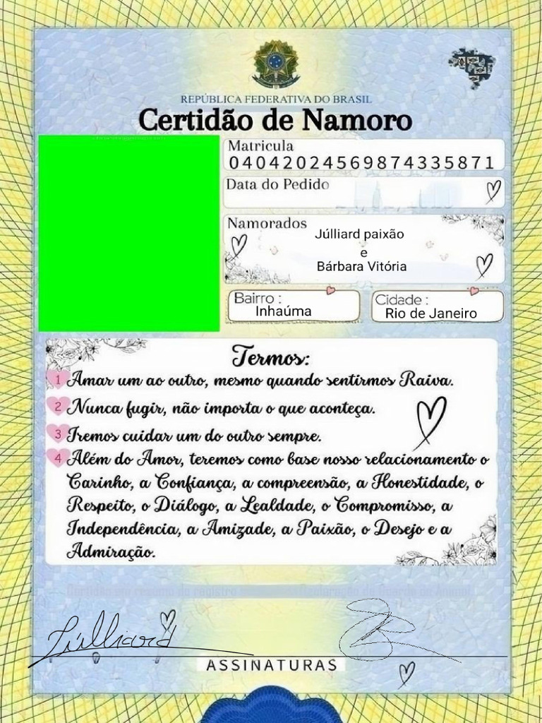 Certidão de Namoro | PDF