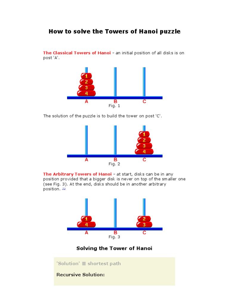 How To Solve The Towers of Hanoi Puzzle | PDF | Mathematical Concepts ...