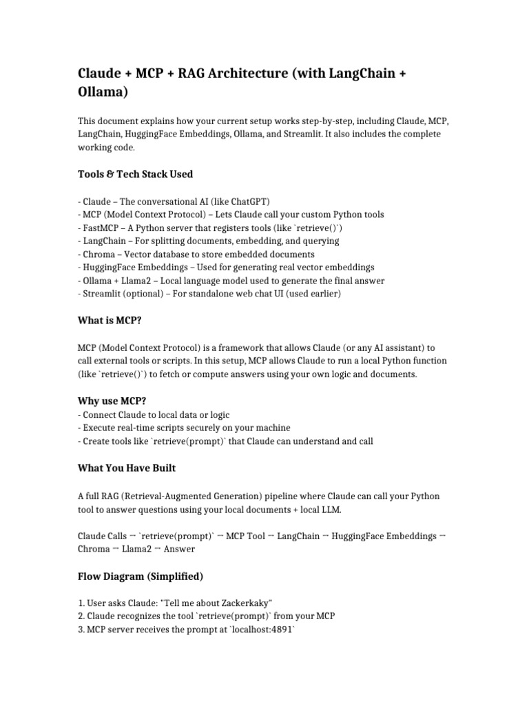 Claude MCP RAG Architecture Guide | PDF | Computing | Software
