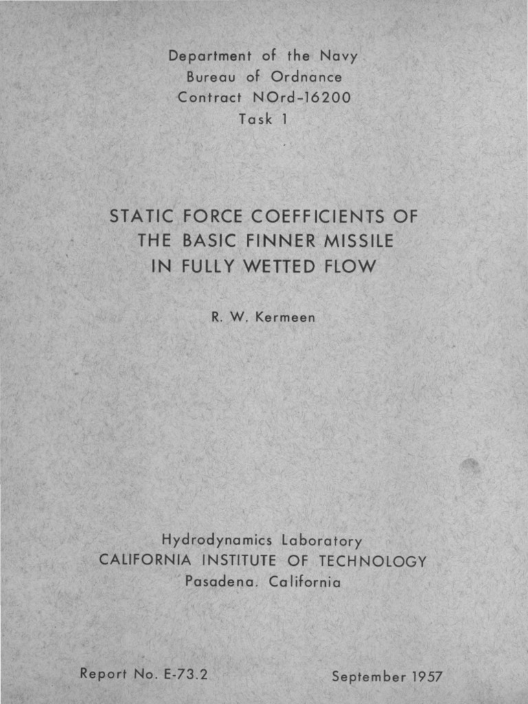 Static Force Coefficients of Finner Missile | PDF | Drag (Physics) | Force
