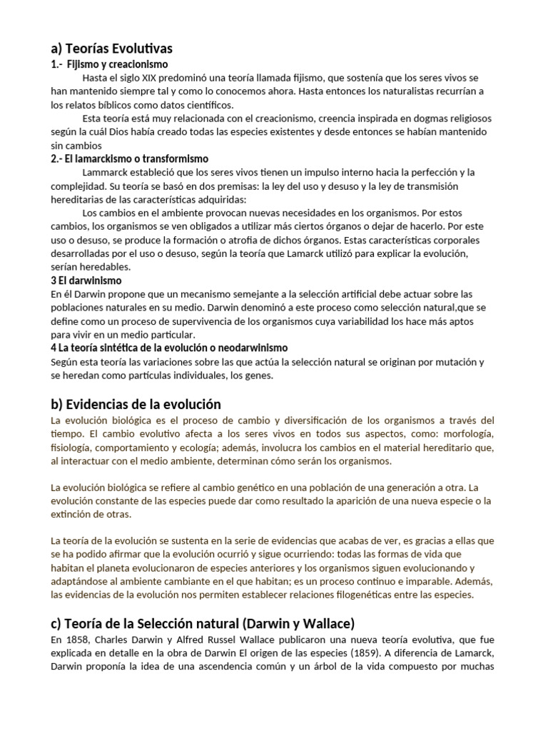 Teoría de La Selección Natural | PDF | Evolución | Seleccion natural