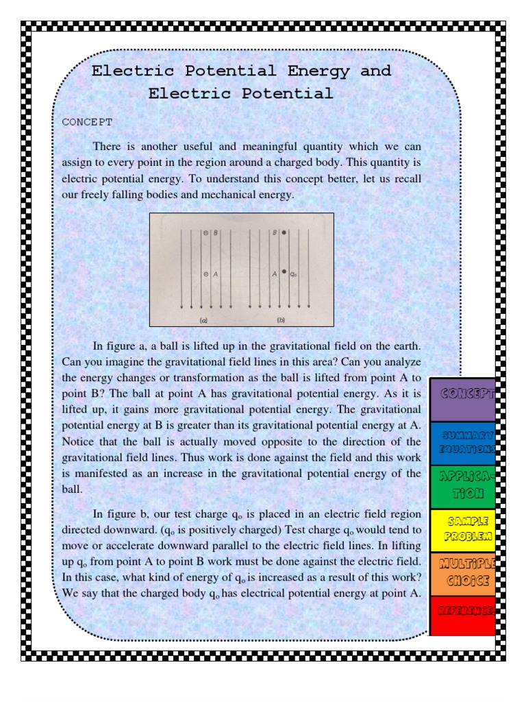 Electric Potential Energy and Voltage Explained | PDF | Capacitor ...