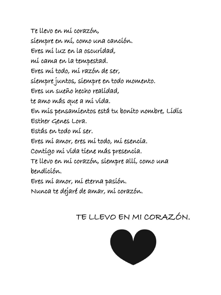 Te Llevo en Mi Corazón | PDF, image size:768x1024