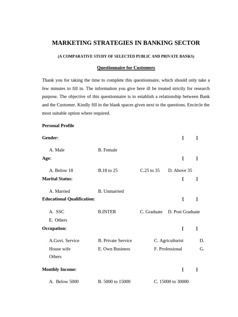 Questionnaire 1 | PDF | Banks | Debit Card