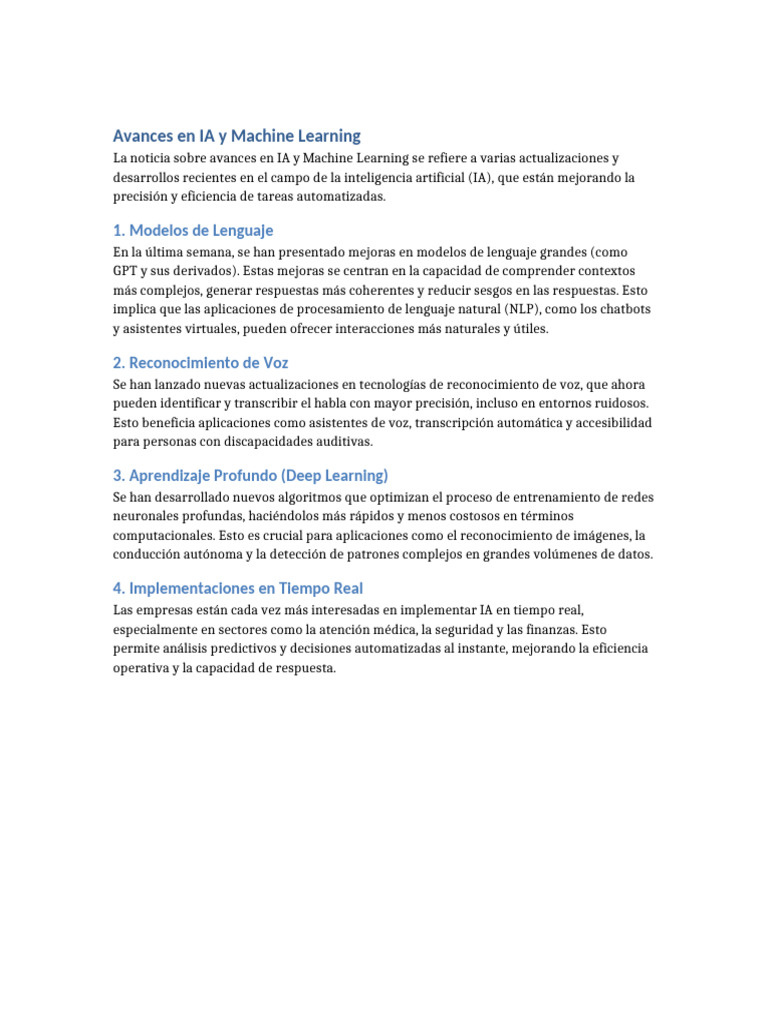 Avances en IA y Machine Learning | PDF