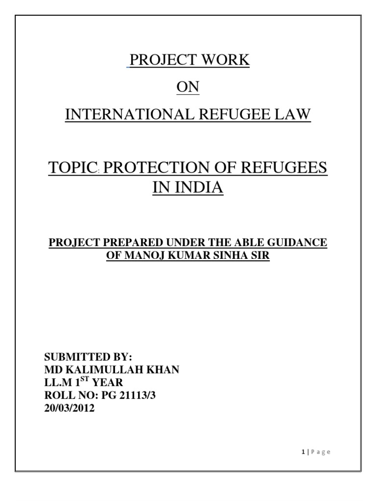 Refugee Protection Laws in India | PDF | Refugee | Alien (Law)