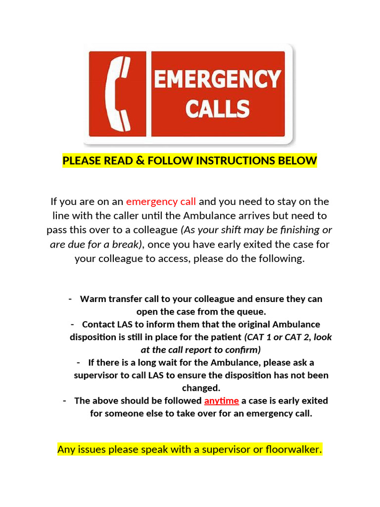 Emergency Call Workaround | PDF
