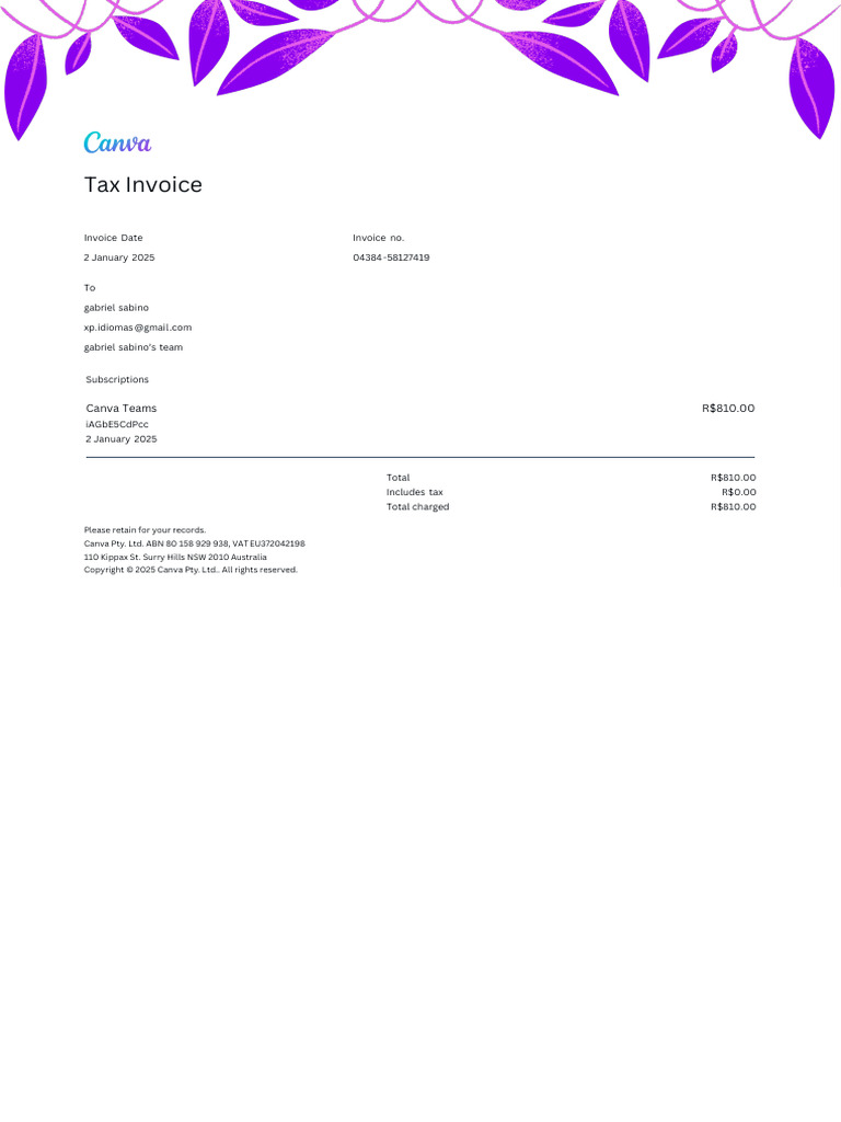 Invoice 04384 58127419 | PDF