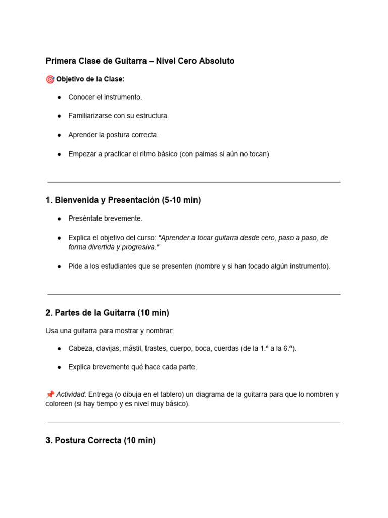 Clase de Guitarra para Principiantes | PDF