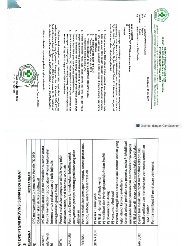 Se Seleksi TGM Teladan DPD PTGM 2025 | PDF