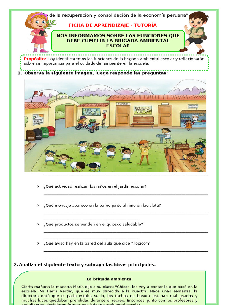 Funciones de la Brigada Ambiental Escolar | PDF | Escuelas | Residuos