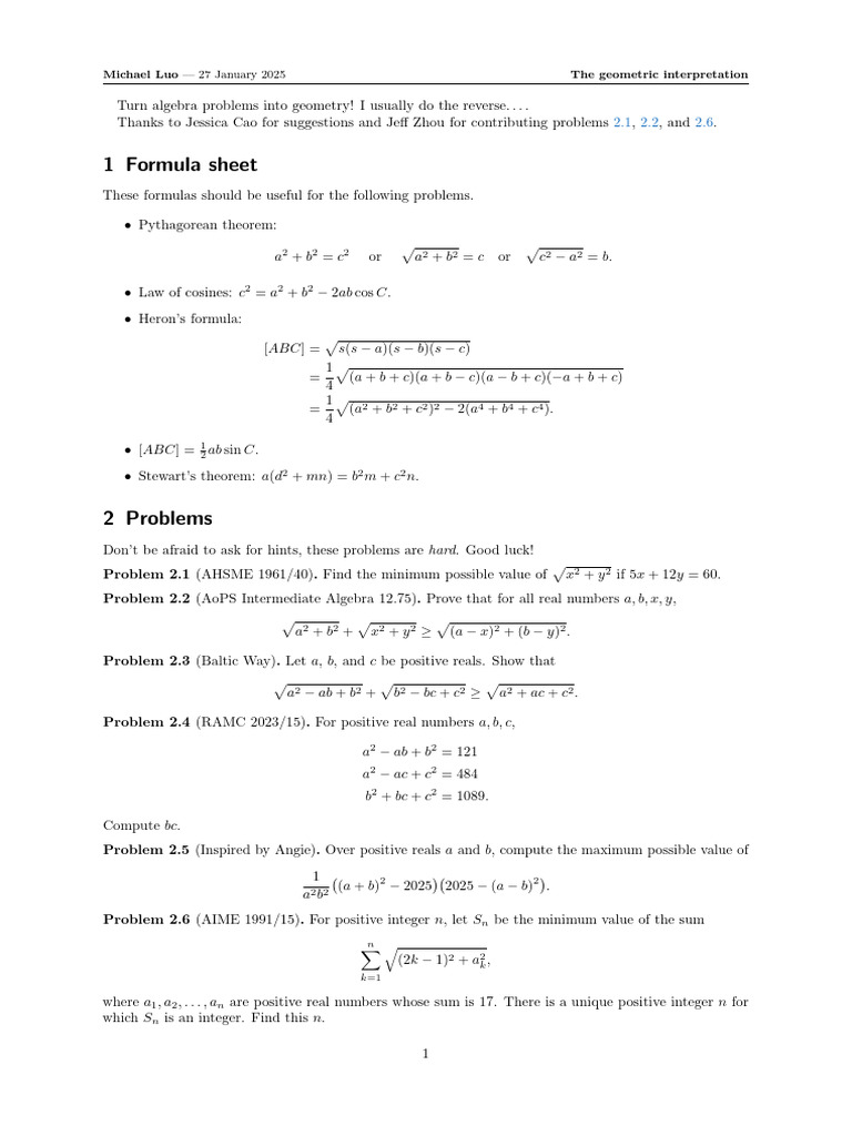 Geometric Algebra Problems and Solutions | PDF | Geometry | Real Number