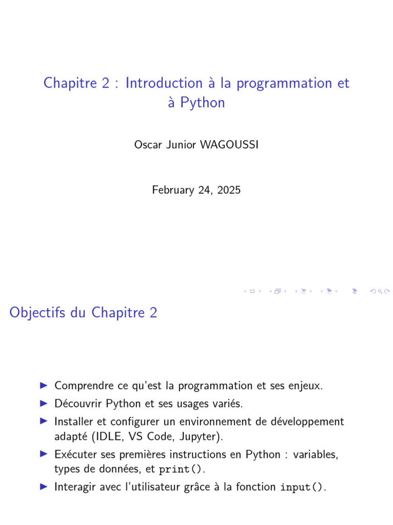 Introduction à Python et programmation | PDF | Python (Langage de ...